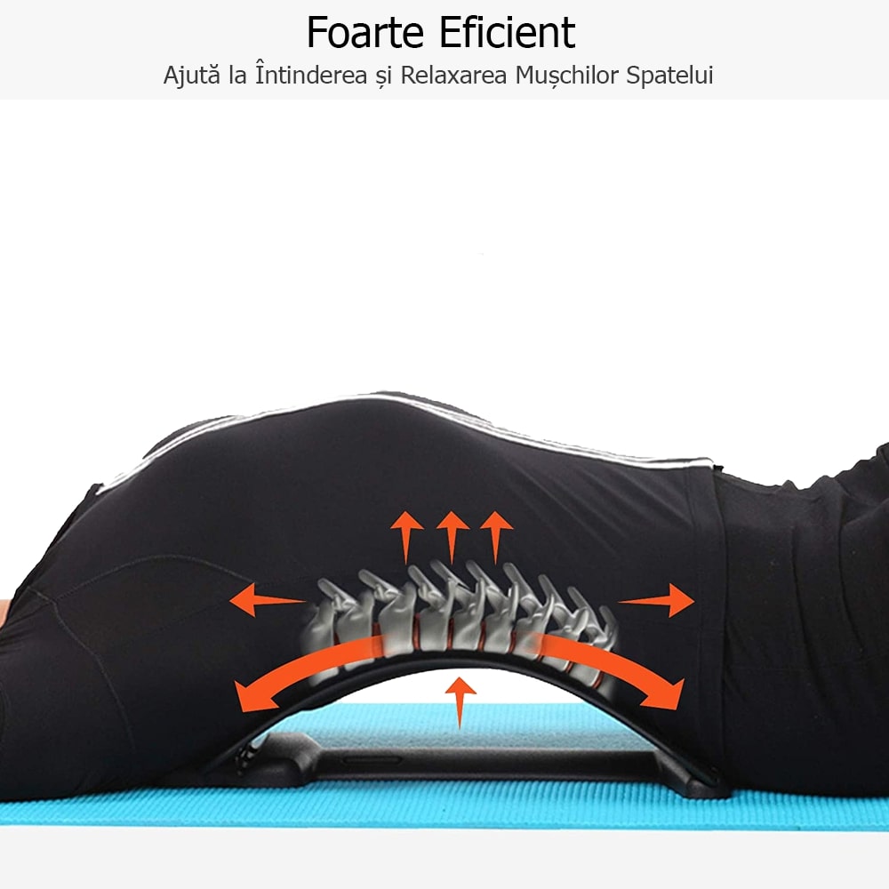 Dispozitiv pentru zona lombara 3in1 Better Posture Pro, pentru intinderea, masajul si relaxarea spatelui 2