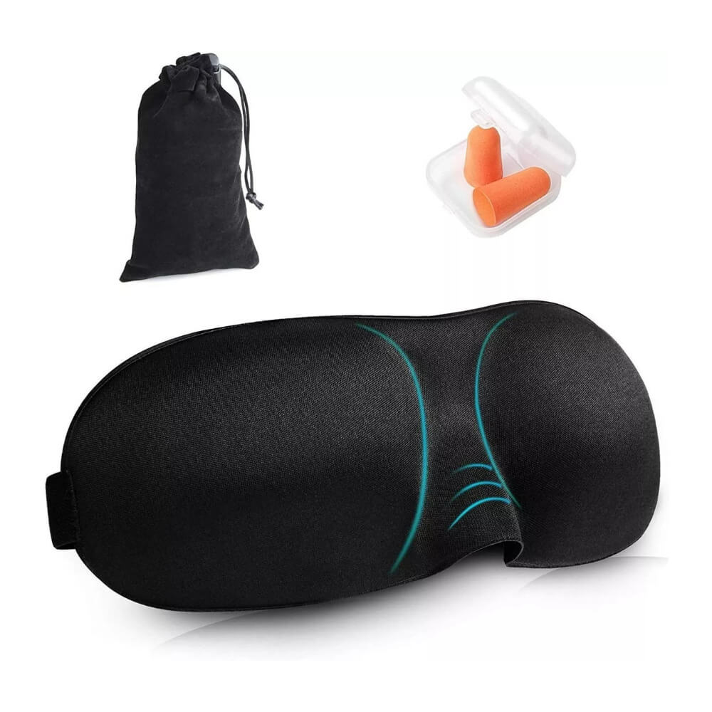 Pachet 2 masti de dormit Better Posture 3D cu saculet si dopuri de urechi #23 - Poza 1