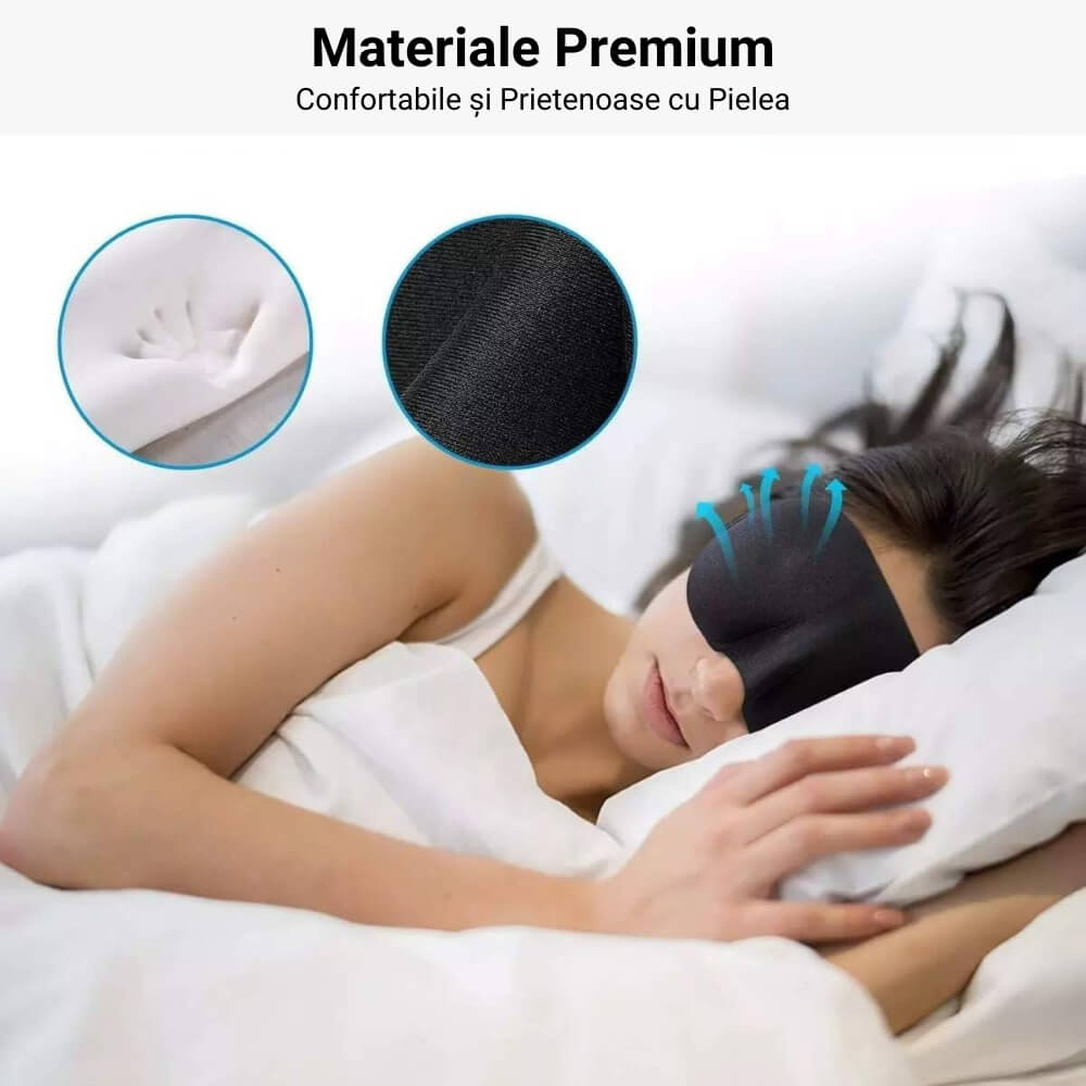 Pachet 2 masti de dormit Better Posture 3D cu saculet si dopuri de urechi #23 - Poza 3