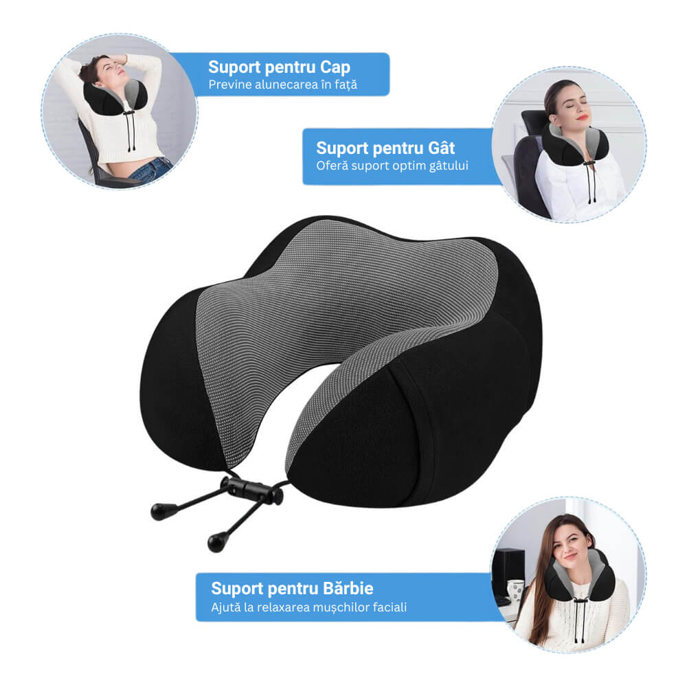 Perna de calatorie din spuma cu memorie Better Posture Pro - Poza 2