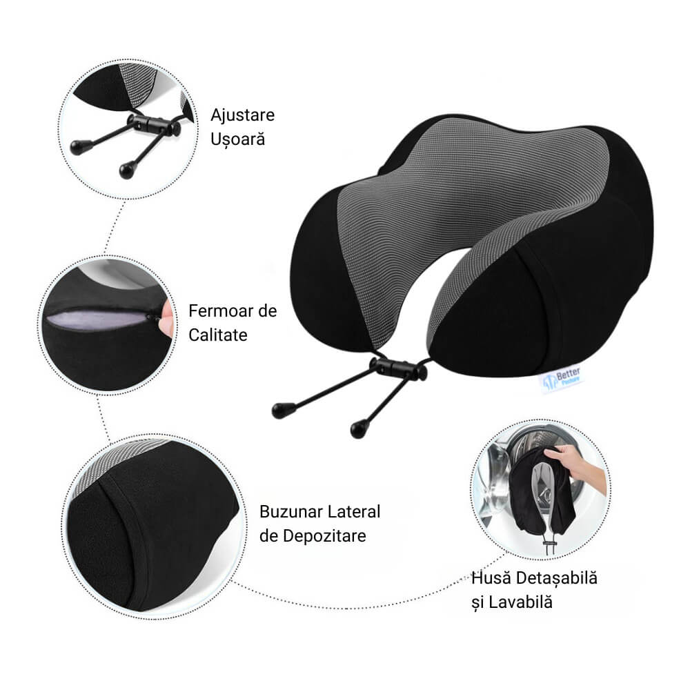 Perna de calatorie din spuma cu memorie Better Posture Pro - Poza 3