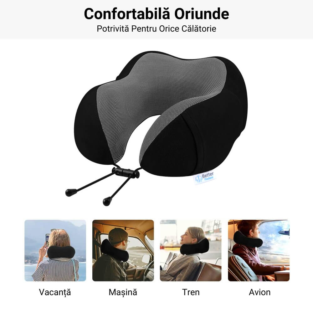 Perna de calatorie din spuma cu memorie Better Posture Pro - Poza 4