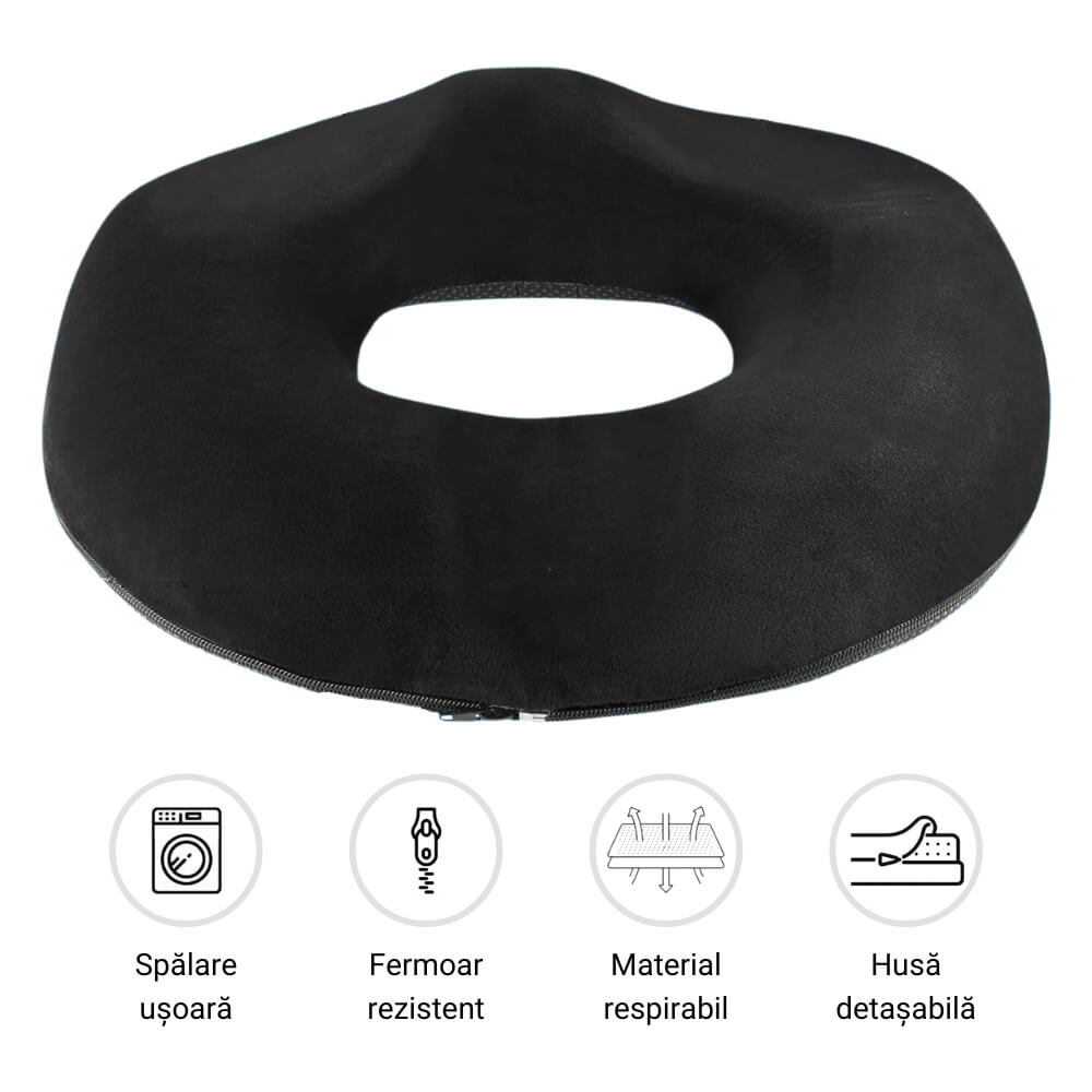 Perna ortopedica colac pentru hemoroizi, de sezut, din spuma cu memorie Better Posture Pro - Poza 6