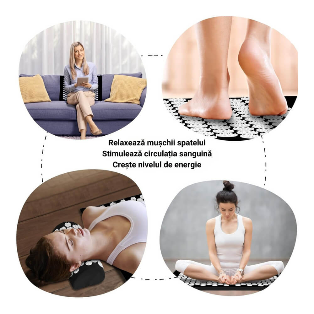 Saltea si perna de presopunctura Better Posture pentru masaj terapeutic - Poza 3